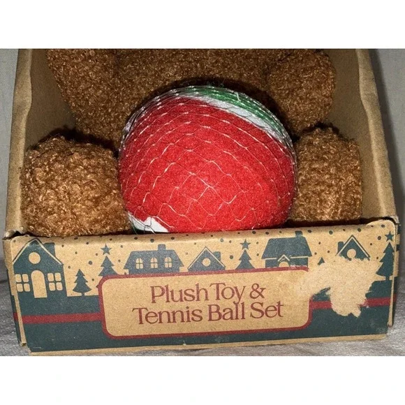 Dearfoams Cozy Pet Holiday Toy Set Plush Squeaky Dog Toy Ball NIB - Picture 5 of 9